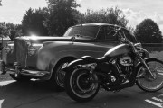 Classic Bentley with Classic Harley davidson